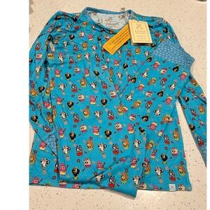 Little Snuggles Bluey Bamboo Viscose Pajama Set Kids 12T Blue Long Sleeve NWT